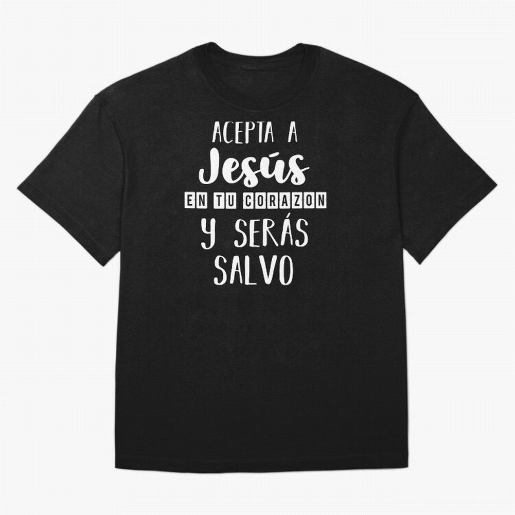 Acepta a Jes¨²s en tu Corazon Mensaje Cristianos Dios Spanish Oversized T-Shirt Join the Countdown to Global Football Passion for FIFA World Cup 2026 Group Stage, Inspired by Messi, Spain and Netherlands, Classic Soccer Heritage, Championship