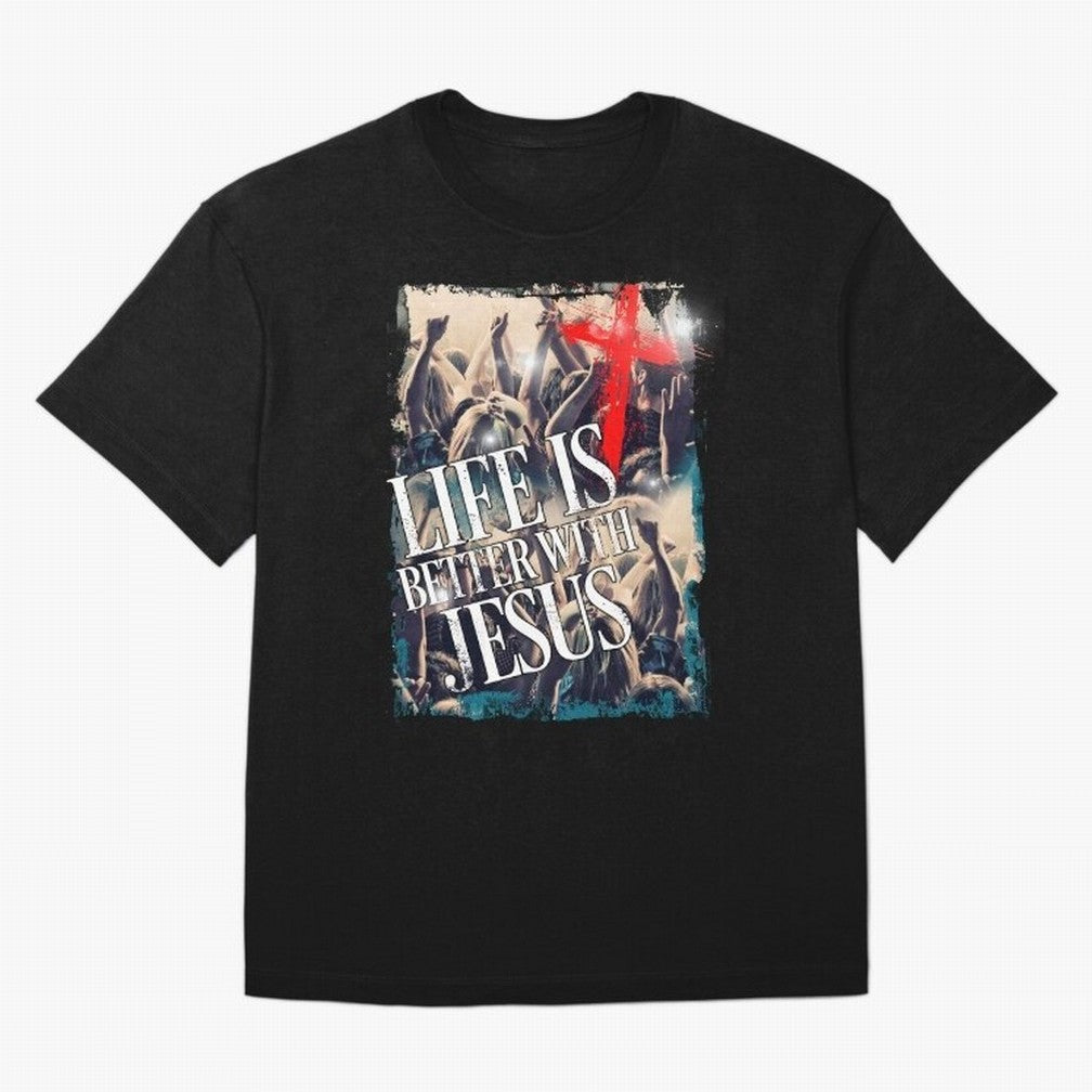 LIfe is Better with Jesus Oversized T-Shirt Honor Football Greatness during FIFA World Cup 2026 Group Stage Spirit, Built around Brazil, Haaland and Mbappe, Championship Spirit, Famous Goals, Roaring Crowds and International Football Unity; Made