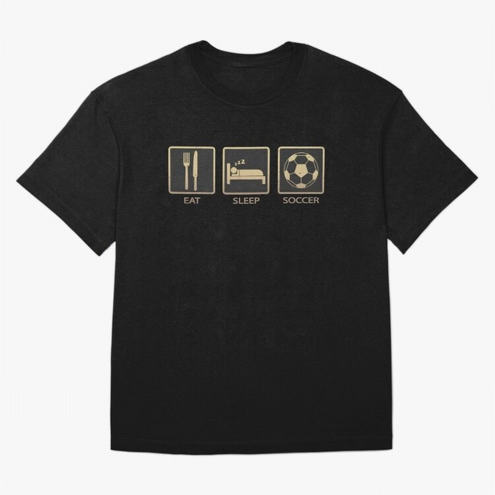 Eat Sleep Soccer Oversized T-Shirt Keep Football History Alive during FIFA World Cup 2026 for Fans of Mbappe and Argentina, Bringing Match Day Excitement, Supporter Culture, Golden Goals and Global Football Passion; Made for Collectors Who Enjoy
