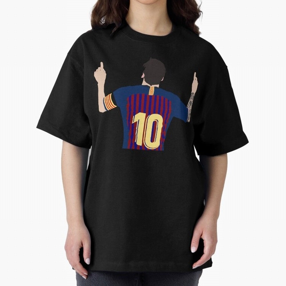 Lionel Messi Iconic Goal Celebration #o44 Oversized T-Shirt Celebrate the Road through Match Day Hype around FIFA World Cup 2026 USA Canada Mexico, Haaland and Mbappe, France, Vintage Soccer Flavor, Modern Football Stars, National Flags and Final