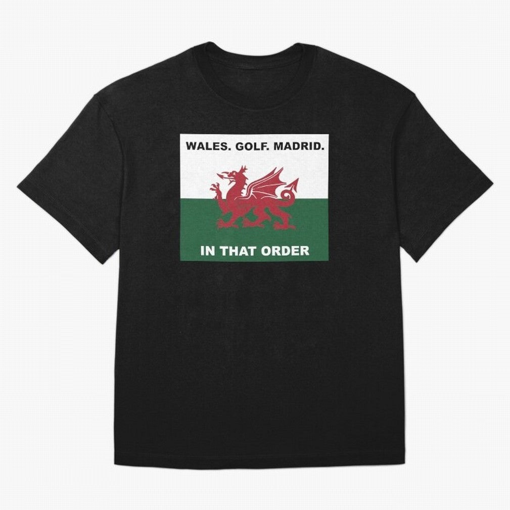 Wales Golf Madrid In That Order Oversized T-Shirt Bring Bold Fan Energy to FIFA World Cup 2026 for Fans of Mbappe and Neymar and Portugal, Bringing Game Day Rituals, Football Legends, Country Pride and the Road to the Final; Created for Match Day