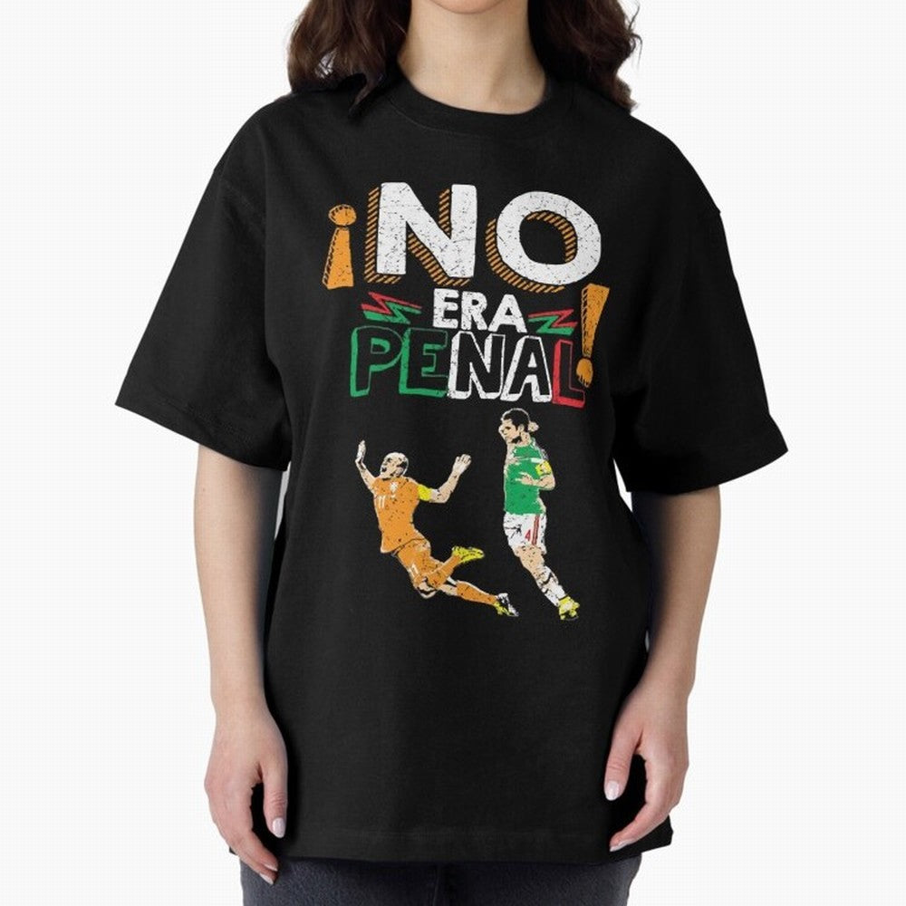No Era Penal Oversized T-Shirt Bring a Vintage Feel to FIFA World Cup 2026 for Fans of Neymar, Haaland and Cristiano Ronaldo and Spain, Bringing Stadium Chants, National Pride, Trophy Dreams and Unforgettable Football Memories; Perfect for People