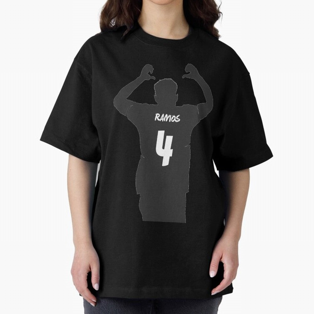 Sergio Ramos artwork Oversized T-Shirt Follow FIFA World Cup 2026 USA Canada Mexico Spirit, Filled with England and Germany, CR7 and Messi, Vintage Soccer Flavor, Modern Football Stars, National Flags and Final Night Emotion; Great for Watch