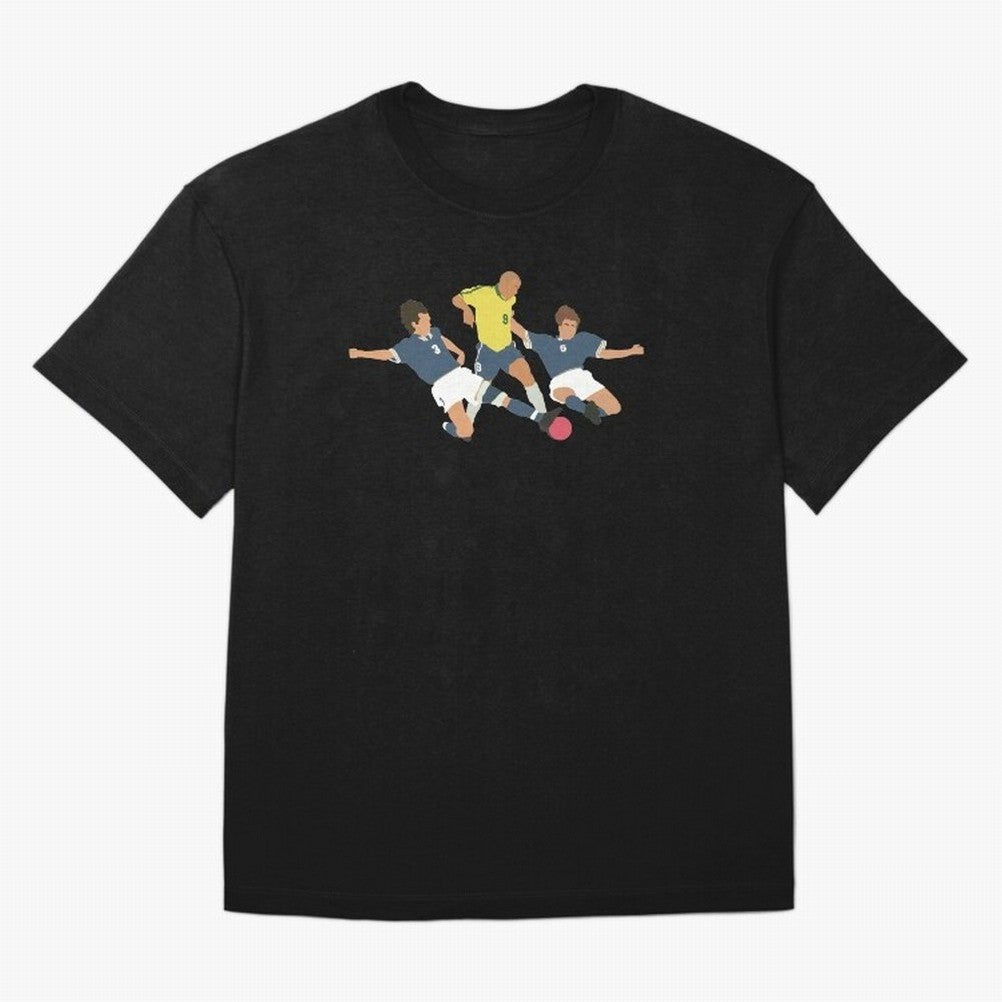 Ronaldo vs Maldini & Cannavaro Iconic Football Moment Oversized T-Shirt Enjoy Match Day Hype around FIFA World Cup 2026 USA Canada Mexico, Messi, England, Retro Football Energy, Iconic Rivalries, Trophy Chase Drama and Stadium Atmosphere; Ideal for