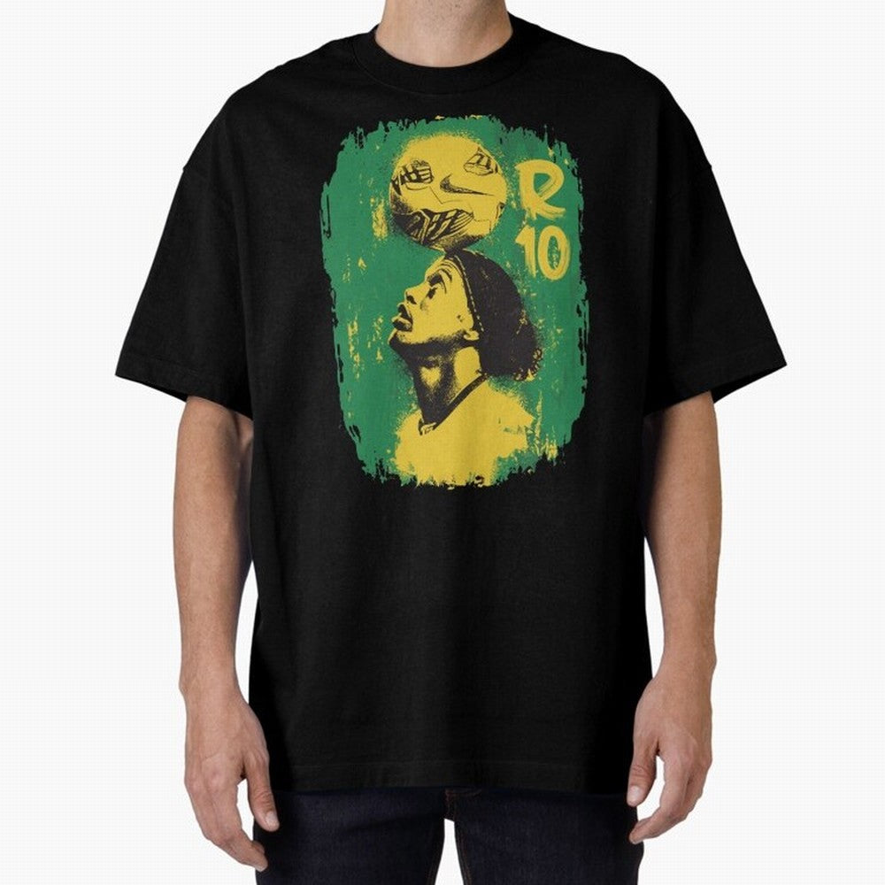 Ronaldinho Oversized T-Shirt Join Supporters Worldwide for the FIFA World Cup 2026 Journey through CR7 Highlights, England Pride, Stadium Chants, National Pride, Trophy Dreams and Unforgettable Football Memories; Made for Die Hard Supporters,