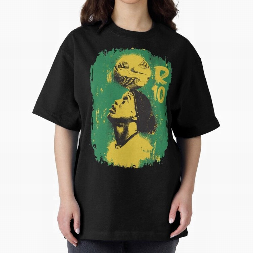Ronaldinho Oversized T-Shirt Join Supporters Worldwide for the FIFA World Cup 2026 Journey through CR7 Highlights, England Pride, Stadium Chants, National Pride, Trophy Dreams and Unforgettable Football Memories; Made for Die Hard Supporters,