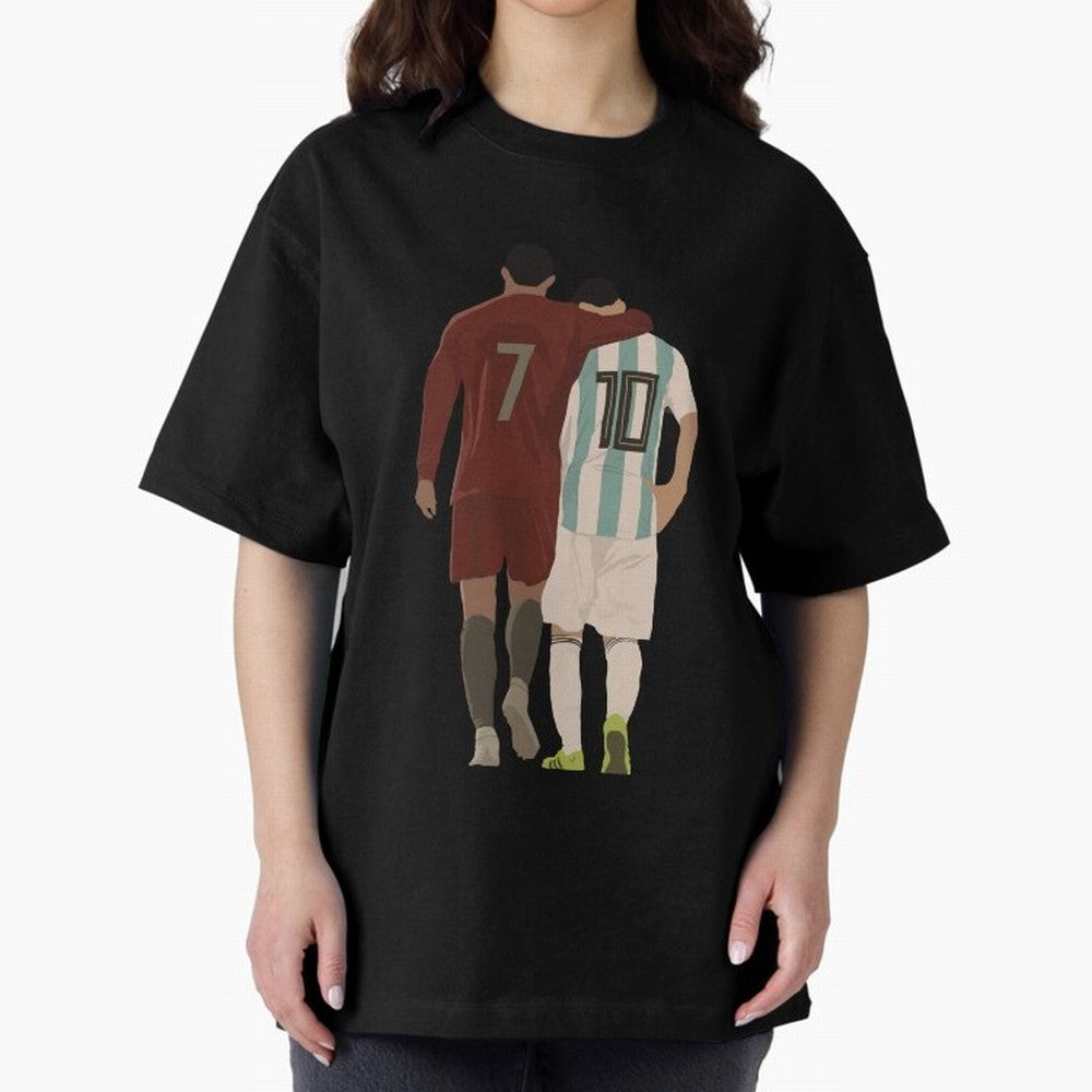 The Greatest Of All Time Oversized T-Shirt Support Your Favorite Stars during Match Day Hype around FIFA World Cup 2026, Messi, CR7 and Mbappe, Argentina, Fan Favorite Moments, National Team Passion, Big Match Drama and Soccer History; Ideal for