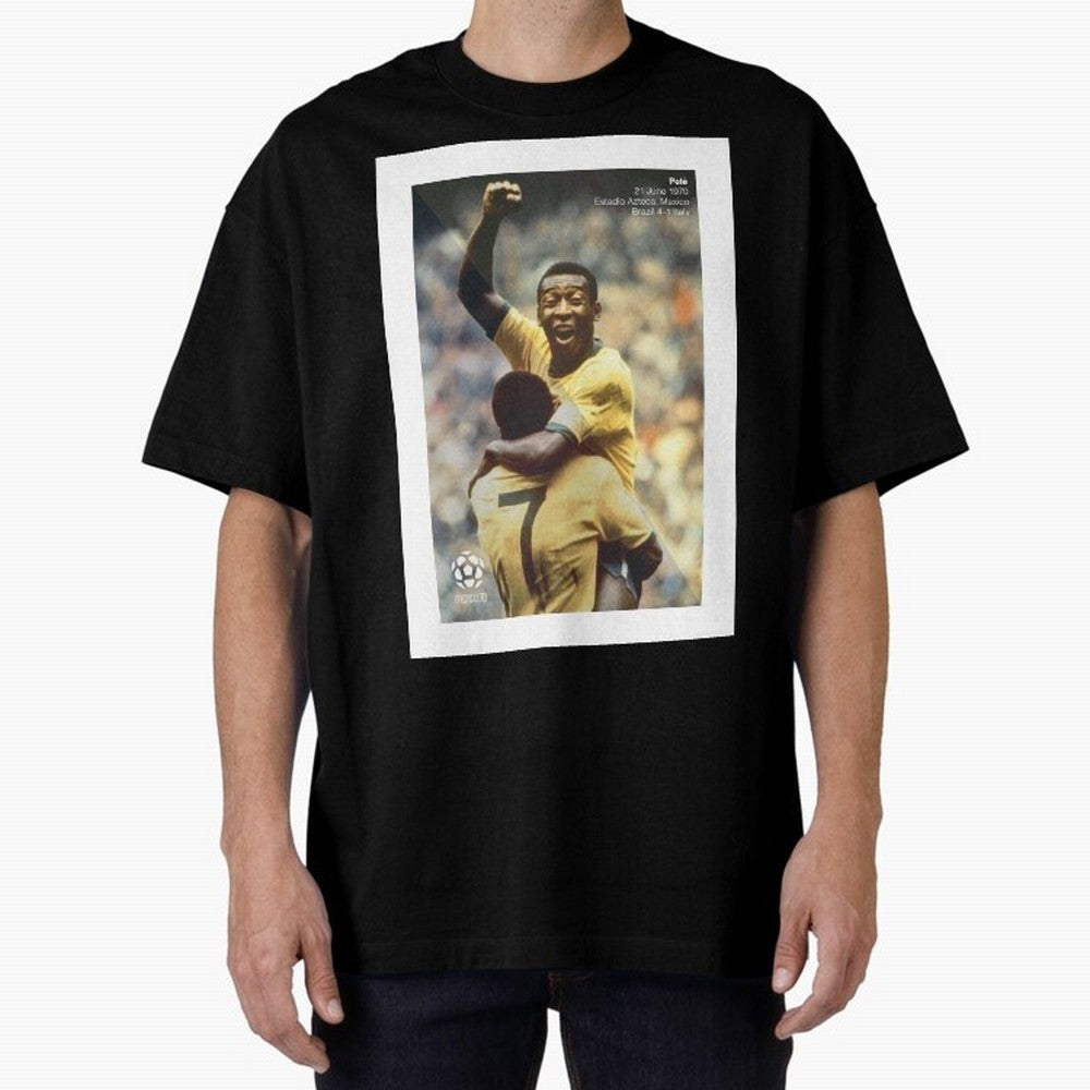 Pele Oversized T-Shirt Show Your Love for FIFA World Cup 2026 Group Stage for Fans of Haaland and Mbappe and Portugal, Bringing Tournament Hype, Historic Matchups, Family Viewing Parties and Global Sports Pride; Ideal for Football Dads, Football