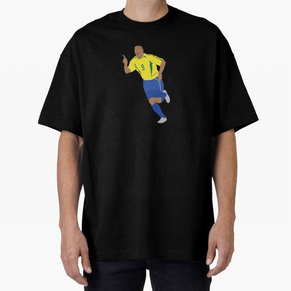 R9 Brazil - Ronaldo Oversized T-Shirt Celebrate Unforgettable Nights in Global Football Passion for FIFA World Cup 2026 Group Stage, Filled with Messi, CR7 and Mbappe, Argentina and Brazil, Football History, Final Match Energy, Crowd Noise and Once