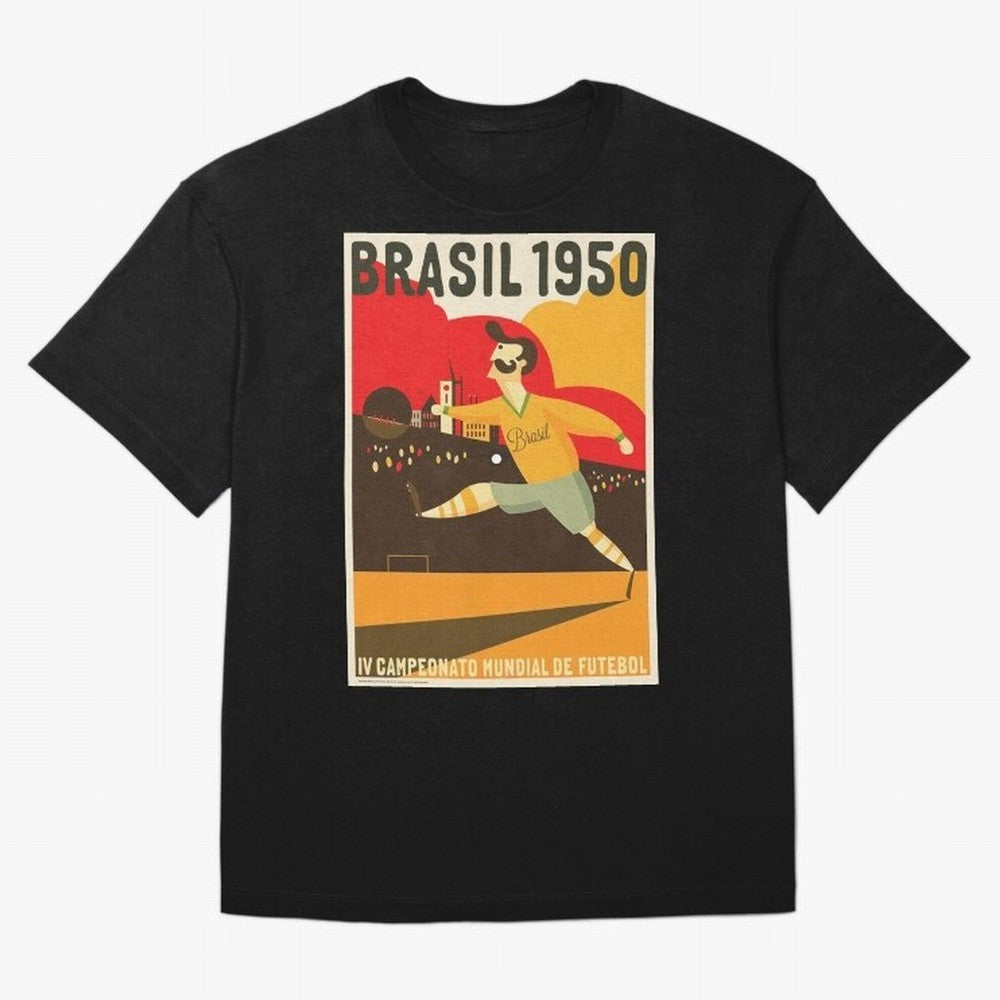 Brasil 1950 World Cup Oversized T-Shirt Feel the Heartbeat of FIFA World Cup 2026 USA Canada Mexico for Fans of Mbappe and Neymar and Spain and Netherlands, Bringing Game Day Rituals, Football Legends, Country Pride and the Road to the Final;