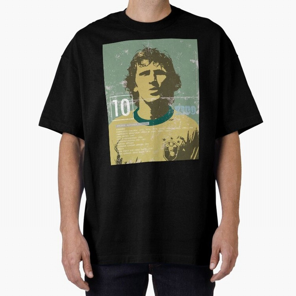 Zico Oversized T-Shirt Stand with FIFA World Cup 2026 USA Canada Mexico for Fans of Cristiano Ronaldo and Argentina and Brazil, Bringing Stadium Chants, National Pride, Trophy Dreams and Unforgettable Football Memories; Ideal for Football Dads,