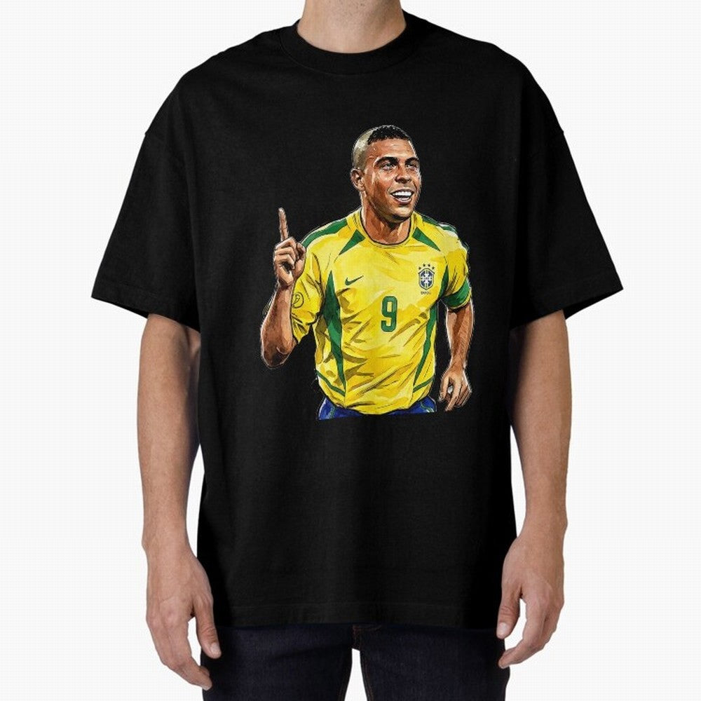 Ronaldo Fen?meno Oversized T-Shirt Embrace FIFA World Cup 2026 with Mbappe and Neymar, Spain Energy, Sports Nostalgia, International Competition, Famous Players and Unforgettable Victories; Made for Collectors Who Enjoy Iconic Players, Country