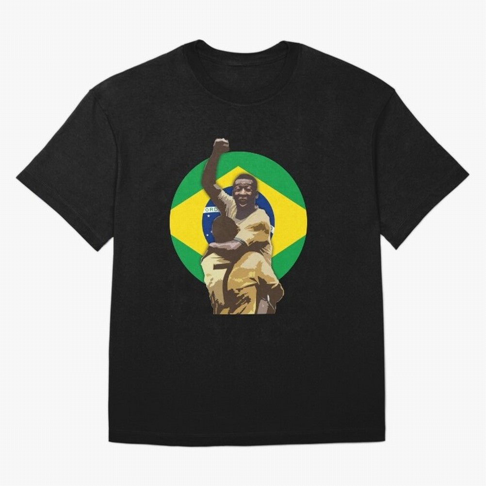 Pele Greates Footbal Player in History - Joga Bonito Oversized T-Shirt Keep the Match Day Mood of FIFA World Cup 2026 USA Canada Mexico Spirit, Celebrating Portugal, Spain and Germany, Haaland and Mbappe, Football Festival Excitement, Trophy