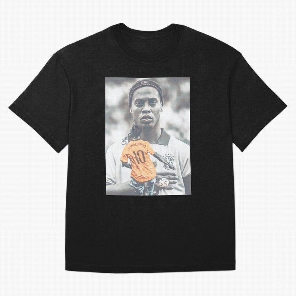 Wallpaper Ronaldinho Illustration Oversized T-Shirt Build Global Football Passion for FIFA World Cup 2026 USA Canada Mexico, Inspired by Haaland and Mbappe, France and Portugal, Football Festival Excitement, Trophy Ambitions, Country Rivalries and