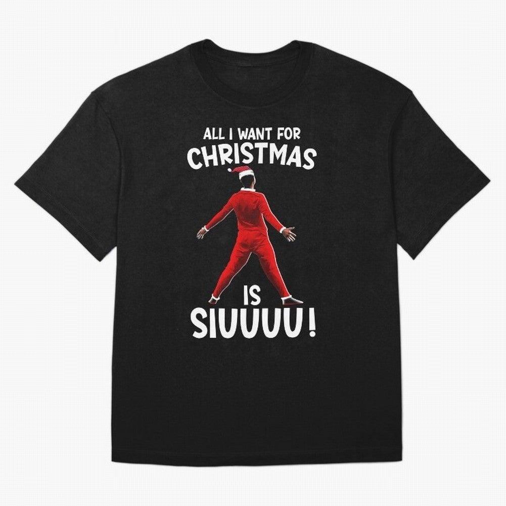 All I Want For Christmas Is Siuuu CR7 fans Xmas Christian Ronaldo Oversized T-Shirt Follow Every Goal of the FIFA World Cup 2026 Journey through Cristiano Ronaldo, Haaland and CR7 Highlights, Portugal, Spain and Germany Pride, Global Supporter