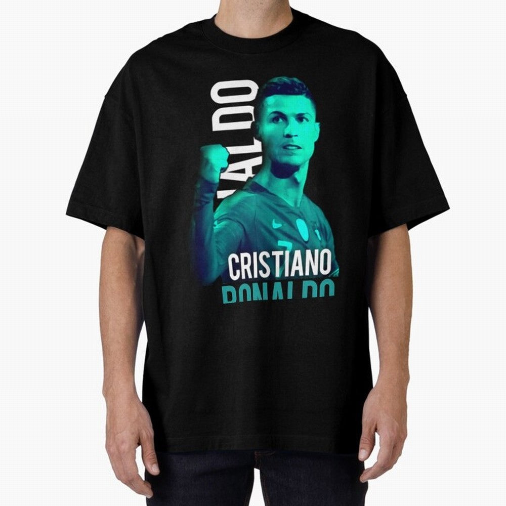 Ronaldo Ronaldo vector Oversized T-Shirt Celebrate Soccer Greatness during Match Day Hype around FIFA World Cup 2026 Group Stage, Neymar, Haaland and Cristiano Ronaldo, Portugal, Spain and Germany, Match Day Excitement, Supporter Culture, Golden
