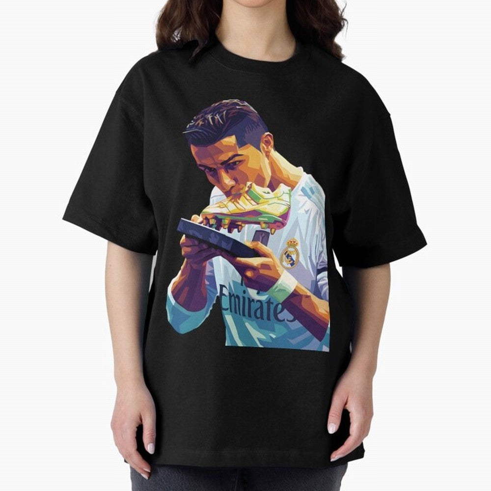 Ronaldo pop art Oversized T-Shirt Bring Bold Fan Energy to FIFA World Cup 2026 USA Canada Mexico for Fans of CR7 and Spain, Bringing Football History, Final Match Energy, Crowd Noise and Once in a Lifetime Moments; Ideal for Fans Who Follow Messi,