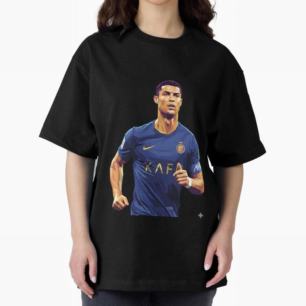 Ronaldo pop art Oversized T-Shirt Follow FIFA World Cup 2026 USA Canada Mexico for Fans of Messi and Cristiano Ronaldo and England, France and Netherlands, Bringing Supporter Pride, Iconic Celebrations, Legendary Names and Global Match Day Energy;