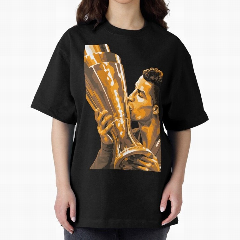 Ronaldo Oversized T-Shirt Bring Global Tournament Vibes to FIFA World Cup 2026 Group Stage for Fans of Messi, CR7 and Mbappe and France, Bringing Soccer Culture, Superstar Moments, National Team Dreams and Competitive Fire; Ideal for Fans Who