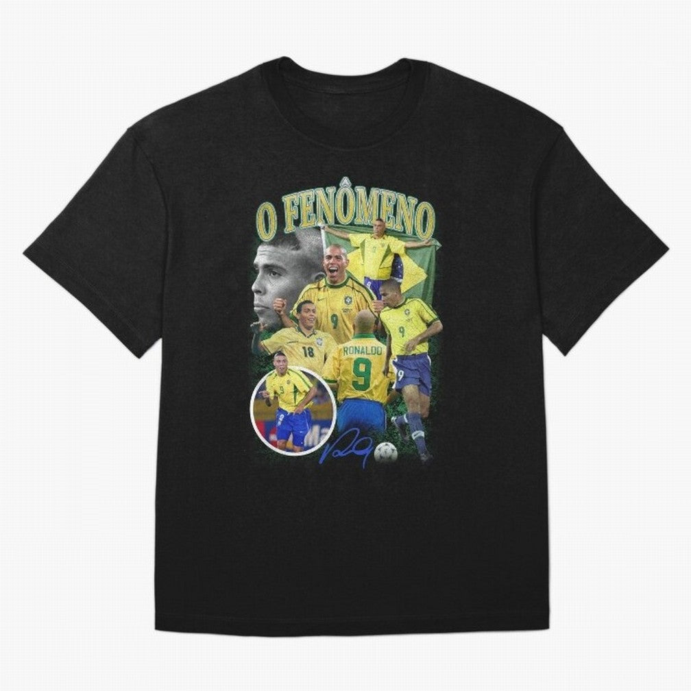 O Fenomeno Ronaldo Oversized T-Shirt Show Love for Legendary Goals in FIFA World Cup 2026 Spirit, Capturing England and Germany, CR7, Sports Nostalgia, International Competition, Famous Players and Unforgettable Victories; Perfect for Supporters