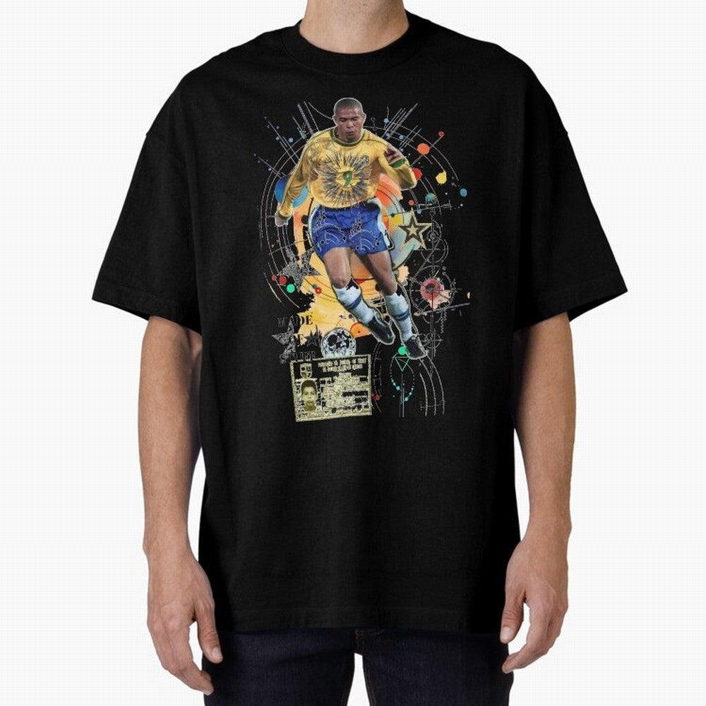 Ronaldo Nazario Football Playmaker Oversized T-Shirt Celebrate Global Passion for FIFA World Cup 2026 Built around CR7 and Messi, Spain Energy, Football Festival Excitement, Trophy Ambitions, Country Rivalries and Star Player Buzz; Ideal for