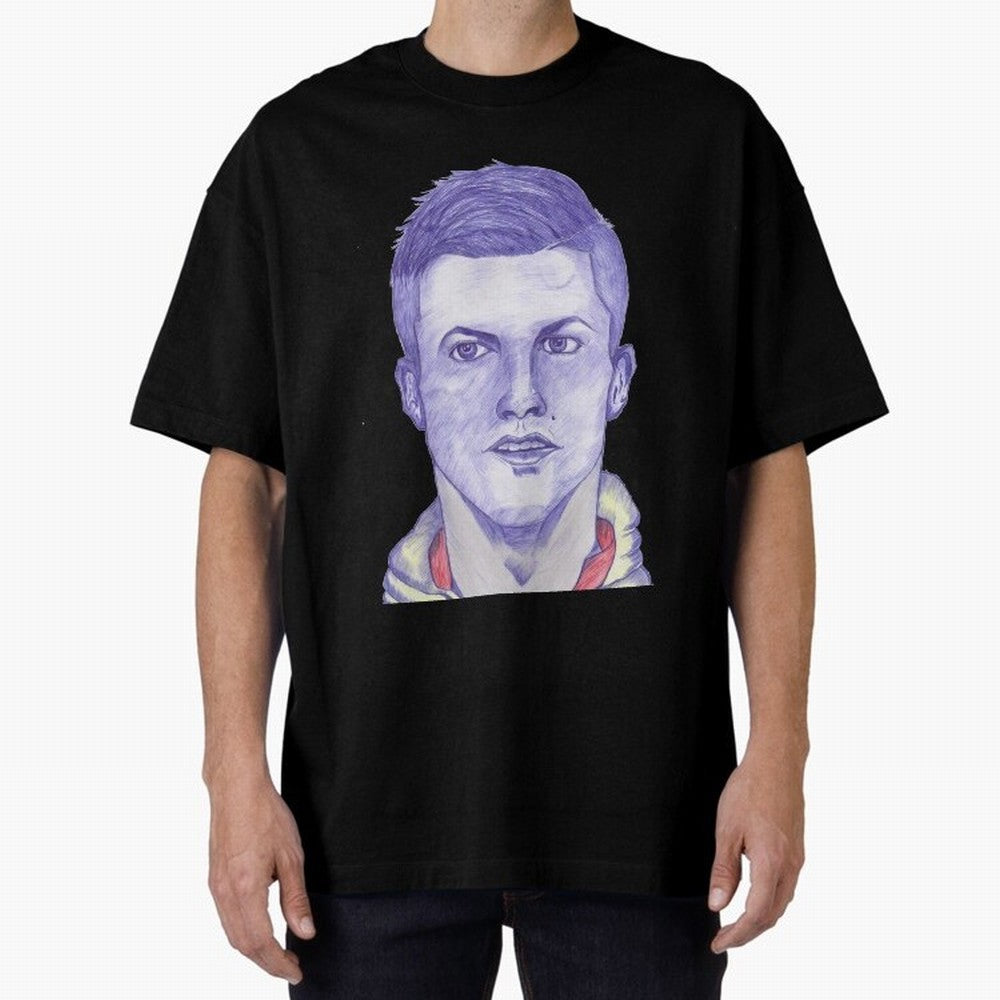 C-Ronaldo portrait drawing Oversized T-Shirt Join Supporters Worldwide for FIFA World Cup 2026 Group Stage for Fans of CR7 and Messi and Netherlands, Bringing Football History, Final Match Energy, Crowd Noise and Once in a Lifetime Moments; Perfect
