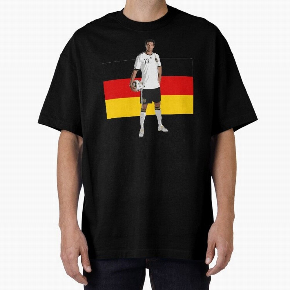 Michael Ballack - German Football Legend Oversized T-Shirt Turn Up for Global Football Passion for FIFA World Cup 2026 USA Canada Mexico, Connected to Haaland and Mbappe, Spain and Netherlands, Football History, Final Match Energy, Crowd Noise and