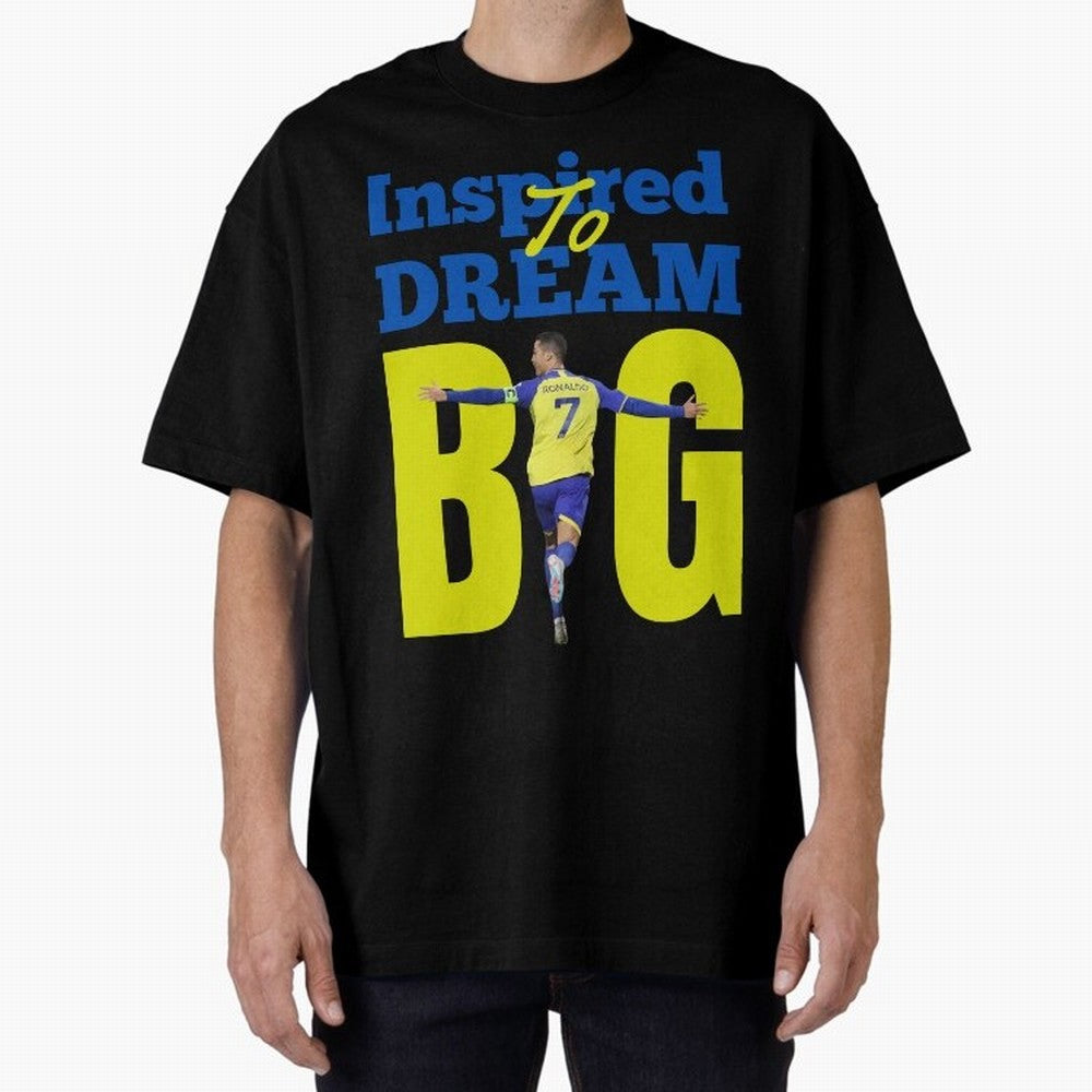 Inspired To Dream Big Oversized T-Shirt Get Ready for Global Football Passion for FIFA World Cup 2026 USA Canada Mexico, Driven by Messi, Neymar and Mbappe, England, France and Netherlands, Match Day Excitement, Supporter Culture, Golden Goals and