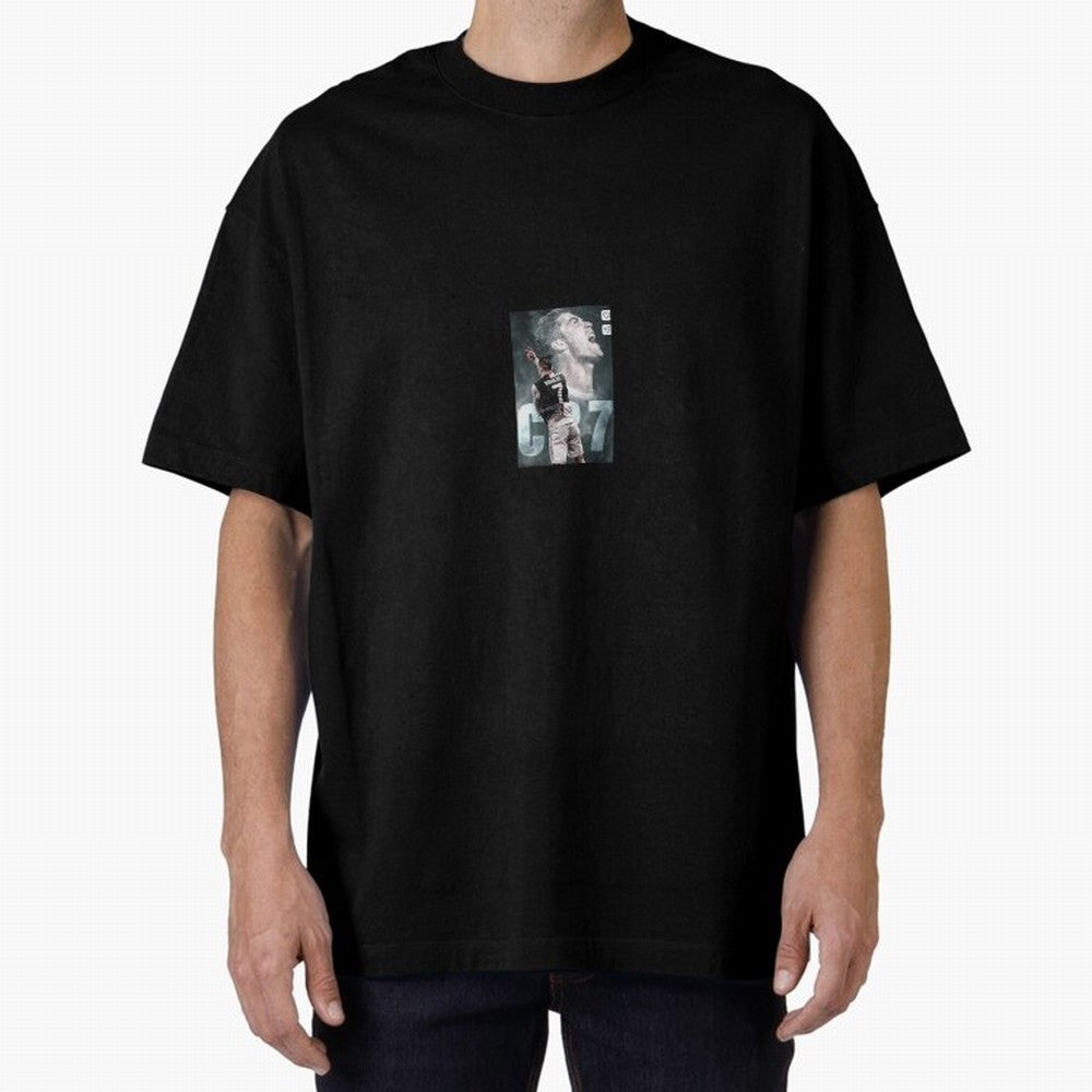 Ronaldo sticker Oversized T-Shirt Mark FIFA World Cup 2026 Spirit, Centered on Brazil, Portugal and Argentina, Cristiano Ronaldo, Haaland and CR7, Sports Nostalgia, International Competition, Famous Players and Unforgettable Victories; Perfect for