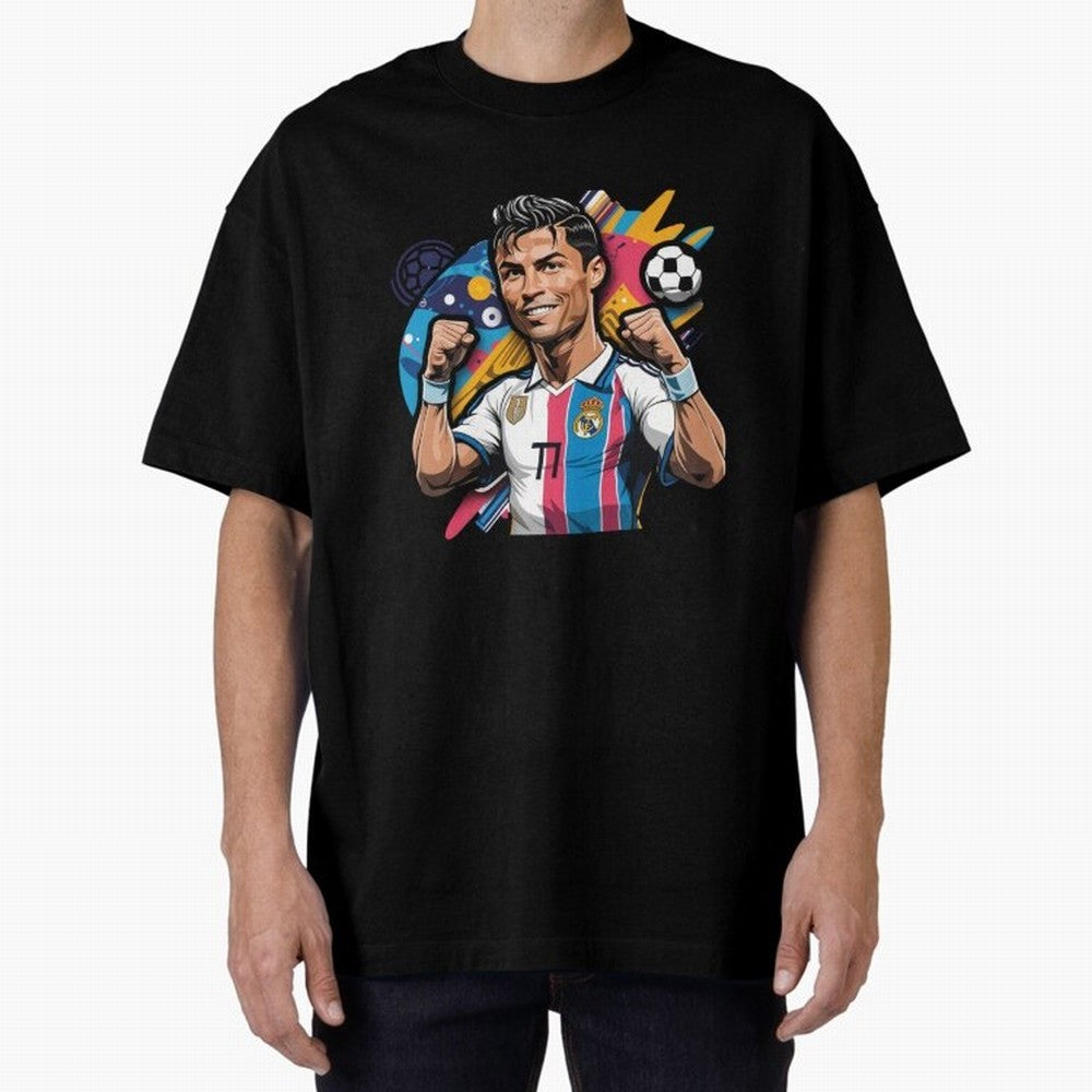 Cristiano Ronaldo cr7 Oversized T-Shirt Show Up for the Glory of FIFA World Cup 2026 USA Canada Mexico Driven by Cristiano Ronaldo, Haaland and CR7, Spain Energy, Global Supporter Spirit, Legendary Goals, National Colors and Tournament Celebration;