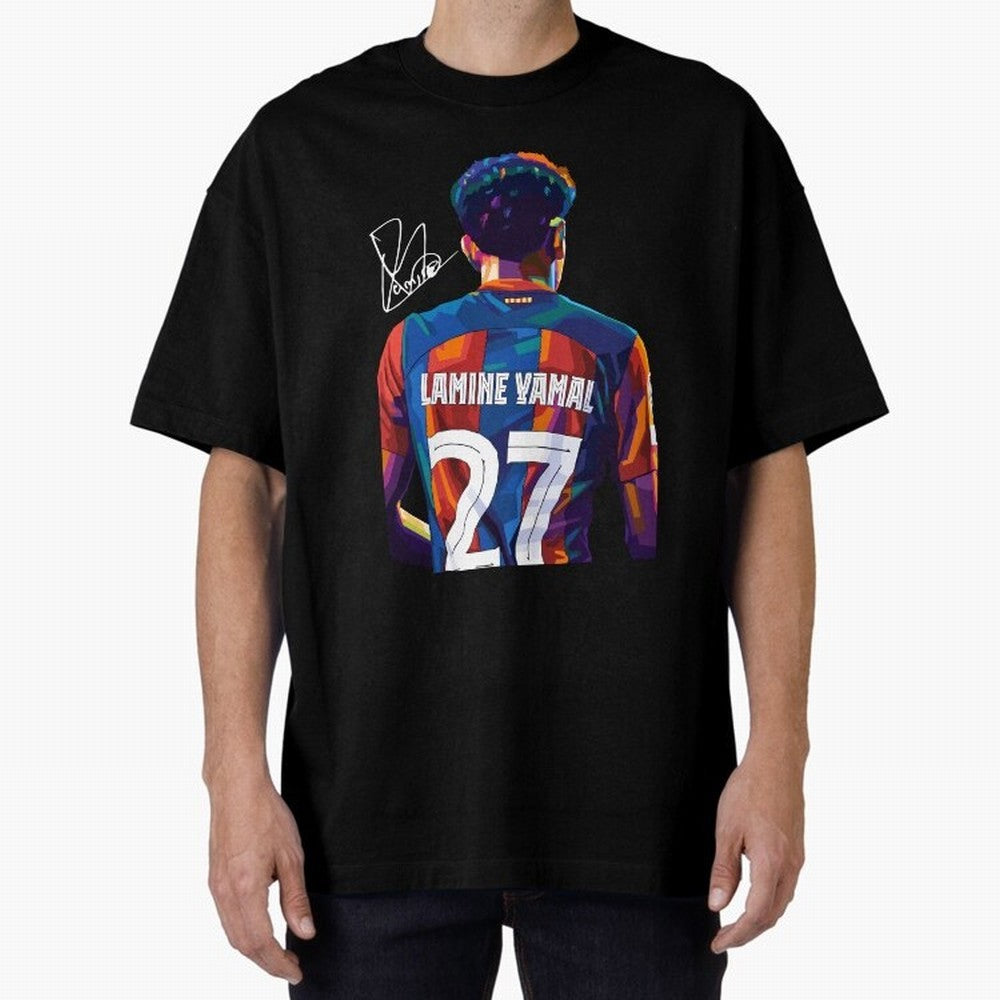 Lamine Yamal Football Player Wpap Art Oversized T-Shirt Support the Legends of Match Day Hype around FIFA World Cup 2026 Group Stage, CR7, Germany, Worldwide Fan Energy, Dramatic Goals, Stadium Lights and Championship Celebrations; Made for Die