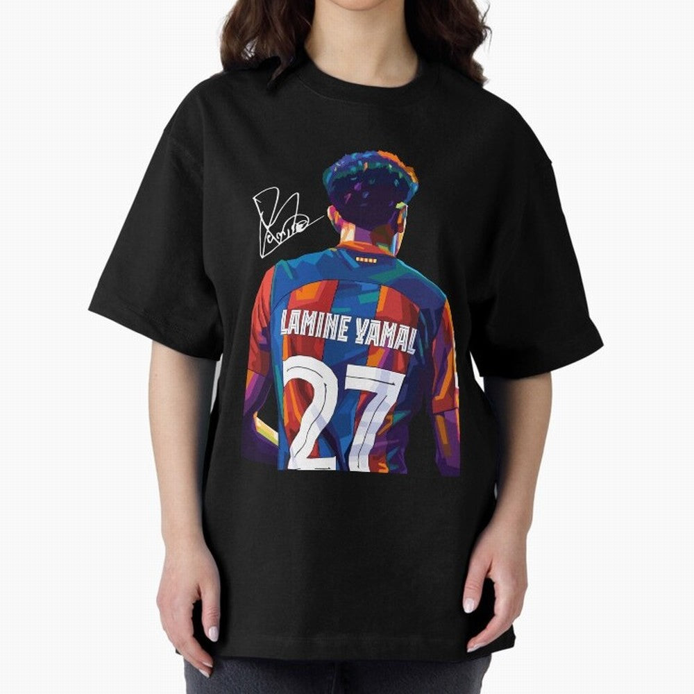 Lamine Yamal Football Player Wpap Art Oversized T-Shirt Support the Legends of Match Day Hype around FIFA World Cup 2026 Group Stage, CR7, Germany, Worldwide Fan Energy, Dramatic Goals, Stadium Lights and Championship Celebrations; Made for Die