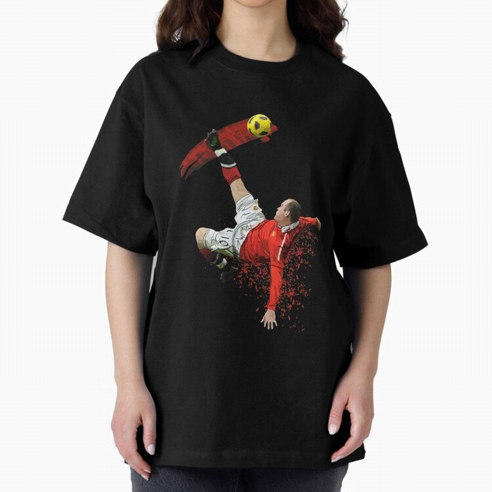 Wayne Rooney Oversized T-Shirt Capture Stadium Memories from FIFA World Cup 2026 Group Stage Spirit, Featuring England and Germany, Messi and Cristiano Ronaldo, Football Festival Excitement, Trophy Ambitions, Country Rivalries and Star Player Buzz;