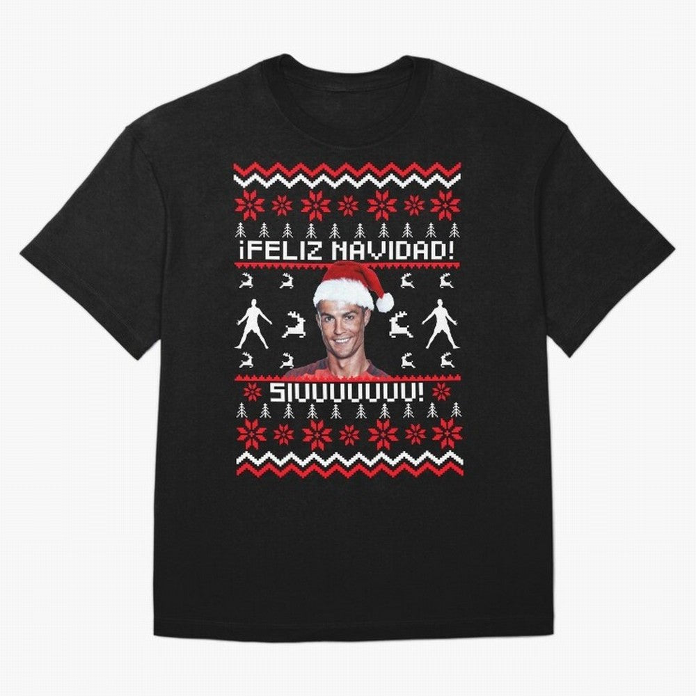 Cristiano Ronaldo El Bicho SIUU Ugly Sweater Oversized T-Shirt Celebrate FIFA World Cup 2026 Spirit, Filled with Spain, Cristiano Ronaldo, Champion Mindset, Group Stage Buzz, Knockout Tension and Passionate Fan Culture; Ideal for Football Dads,