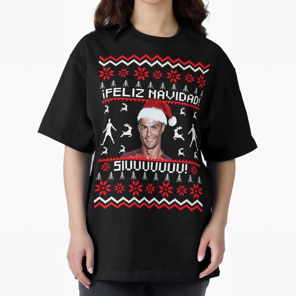 Cristiano Ronaldo El Bicho SIUU Ugly Sweater Oversized T-Shirt Celebrate FIFA World Cup 2026 Spirit, Filled with Spain, Cristiano Ronaldo, Champion Mindset, Group Stage Buzz, Knockout Tension and Passionate Fan Culture; Ideal for Football Dads,