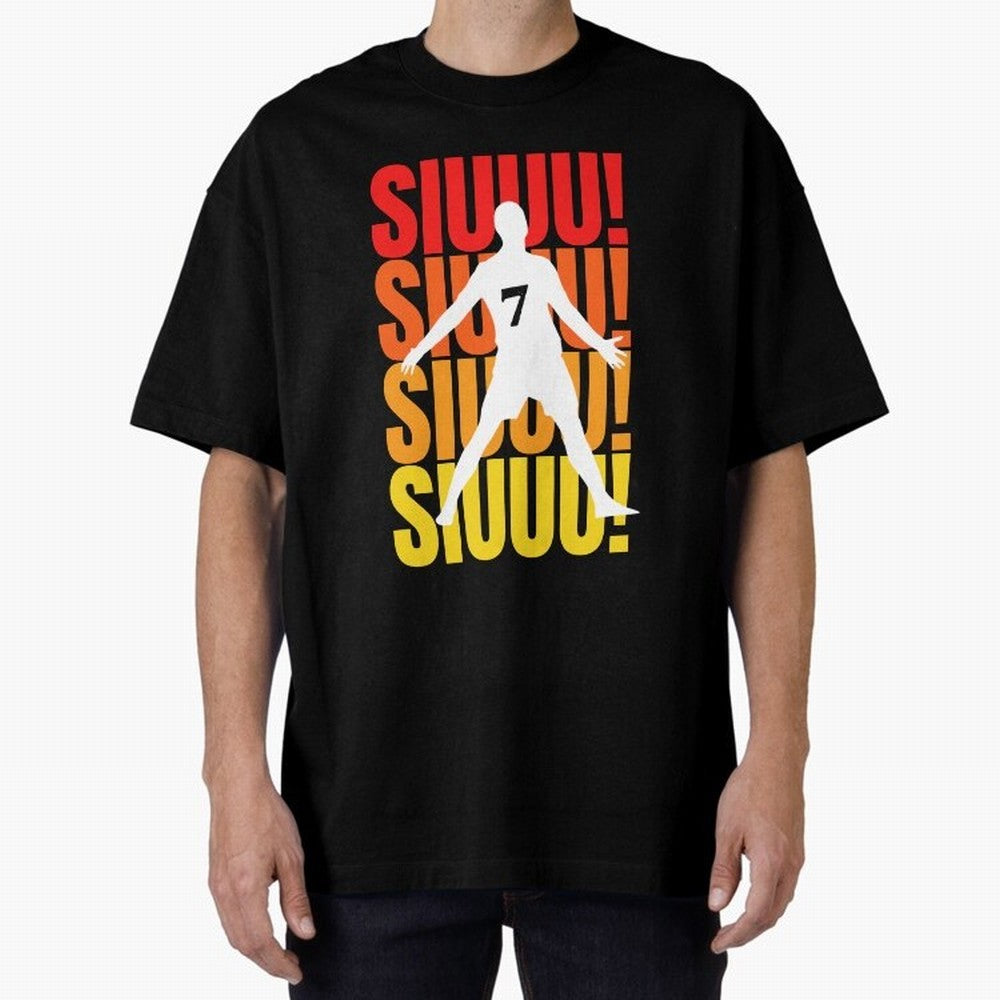 Christiano Ronaldo Siuuu Oversized T-Shirt Show Match Day Excitement for Match Day Hype around FIFA World Cup 2026 USA Canada Mexico, Messi, CR7 and Mbappe, Netherlands, Fan Favorite Moments, National Team Passion, Big Match Drama and Soccer