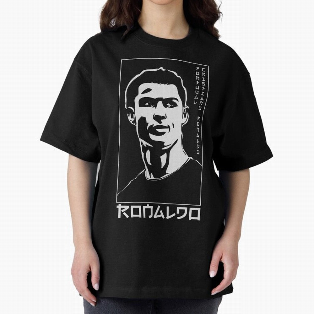 Ronaldo Japanese Style Portrait art illustration Oversized T-Shirt Make Every Match About FIFA World Cup 2026 USA Canada Mexico Highlighting Mbappe and Neymar, Spain and Netherlands Energy, Tournament Hype, Historic Matchups, Family Viewing Parties