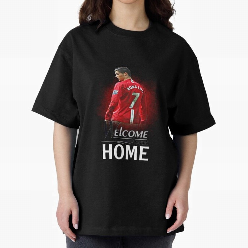 Cristiano Ronaldo welcome back - Manchester Oversized T-Shirt Show Passion for the Stars of Match Day Hype around FIFA World Cup 2026 Group Stage, Haaland and Mbappe, Spain and Netherlands, Soccer Culture, Superstar Moments, National Team Dreams