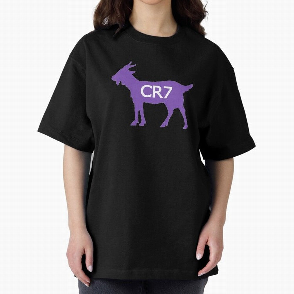 CR7 GOAT Purple Oversized T-Shirt Show Your Love for Match Day Hype around FIFA World Cup 2026 Group Stage, Mbappe and Neymar, Brazil, Match Day Excitement, Supporter Culture, Golden Goals and Global Football Passion; Great for Supporters Who Love