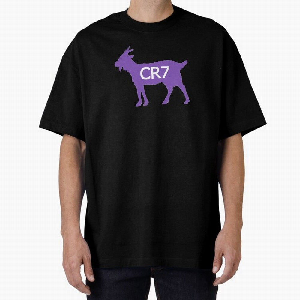 CR7 GOAT Purple Oversized T-Shirt Show Your Love for Match Day Hype around FIFA World Cup 2026 Group Stage, Mbappe and Neymar, Brazil, Match Day Excitement, Supporter Culture, Golden Goals and Global Football Passion; Great for Supporters Who Love