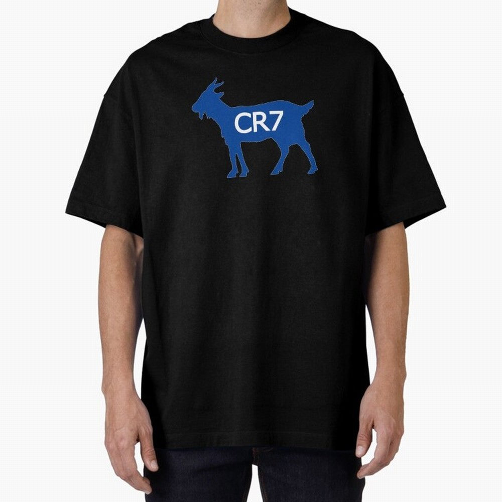 CR7 GOAT Blue Oversized T-Shirt Bring a Vintage Feel to the FIFA World Cup 2026 Journey through Cristiano Ronaldo Highlights, Spain Pride, Stadium Memories, Football Loyalty, International Chants and Championship Tradition; Great for Watch Parties,