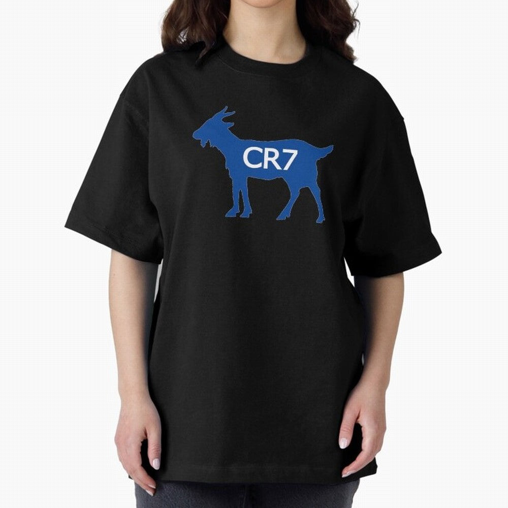 CR7 GOAT Blue Oversized T-Shirt Bring a Vintage Feel to the FIFA World Cup 2026 Journey through Cristiano Ronaldo Highlights, Spain Pride, Stadium Memories, Football Loyalty, International Chants and Championship Tradition; Great for Watch Parties,