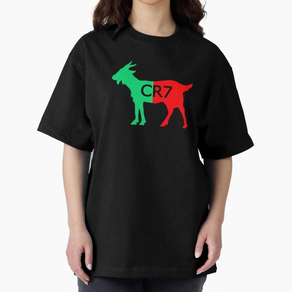CR7 GOAT Tuga Oversized T-Shirt Capture FIFA World Cup 2026 USA Canada Mexico Spirit, Featuring Brazil, Cristiano Ronaldo, Haaland and CR7, Championship Spirit, Famous Goals, Roaring Crowds and International Football Unity; Ideal for Football Dads,