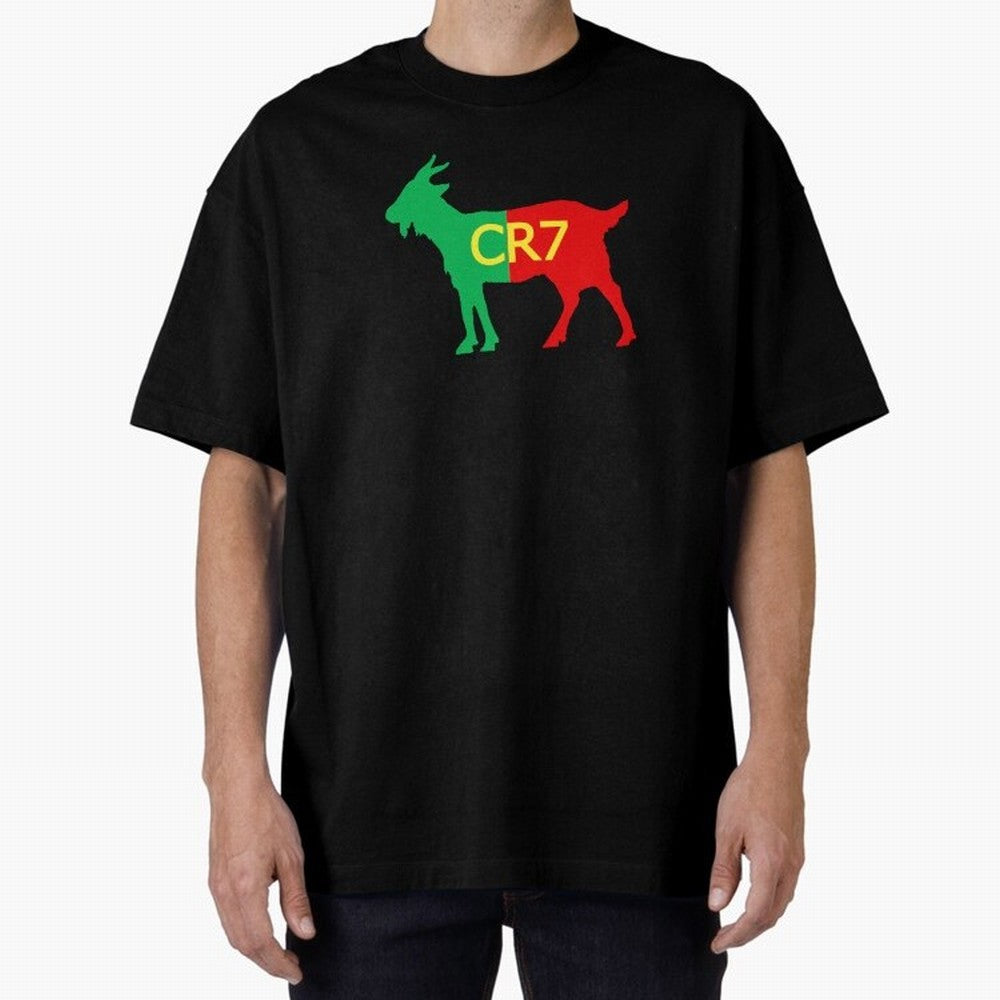 CR7 GOAT Tuga 3 Oversized T-Shirt Share Match Day Hype around FIFA World Cup 2026, Messi and Cristiano Ronaldo, Brazil, Goal Celebration Energy, Supporter Heritage, Football Icons and Worldwide Tournament Joy; Great for Supporters Who Love