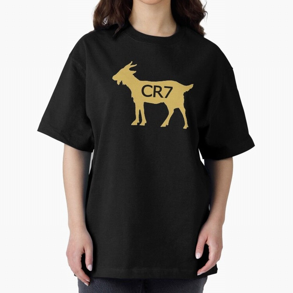CR7 GOAT Gold Oversized T-Shirt Celebrate Fan Culture around FIFA World Cup 2026 USA Canada Mexico Spirit, Celebrating Argentina, France and Brazil, Messi, CR7 and Mbappe, Classic Soccer Heritage, Championship Pressure, Fan Loyalty and