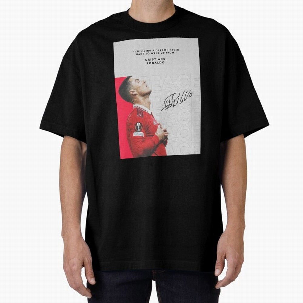PEACE OF MIND Oversized T-Shirt Show Up for the Glory of FIFA World Cup 2026 USA Canada Mexico Spirit, with Brazil, Portugal and Argentina, Haaland and Mbappe, Vintage Soccer Flavor, Modern Football Stars, National Flags and Final Night Emotion;