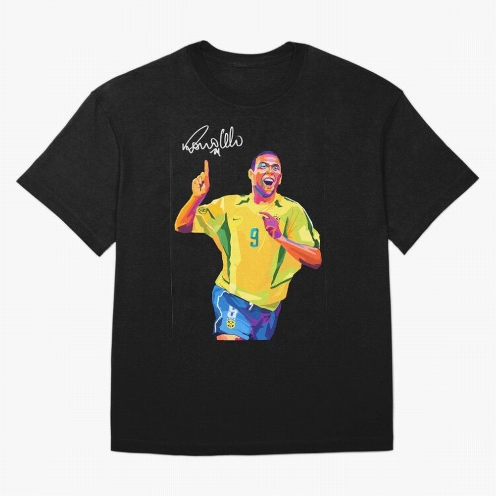 Ronaldo Nazario Pop Art Oversized T-Shirt Honor Champions and Dreams in FIFA World Cup 2026 Group Stage Connected to Mbappe and Neymar, Brazil, Portugal and Argentina Energy, Football Passion, Legendary Performances, Festival Vibes and Supporter