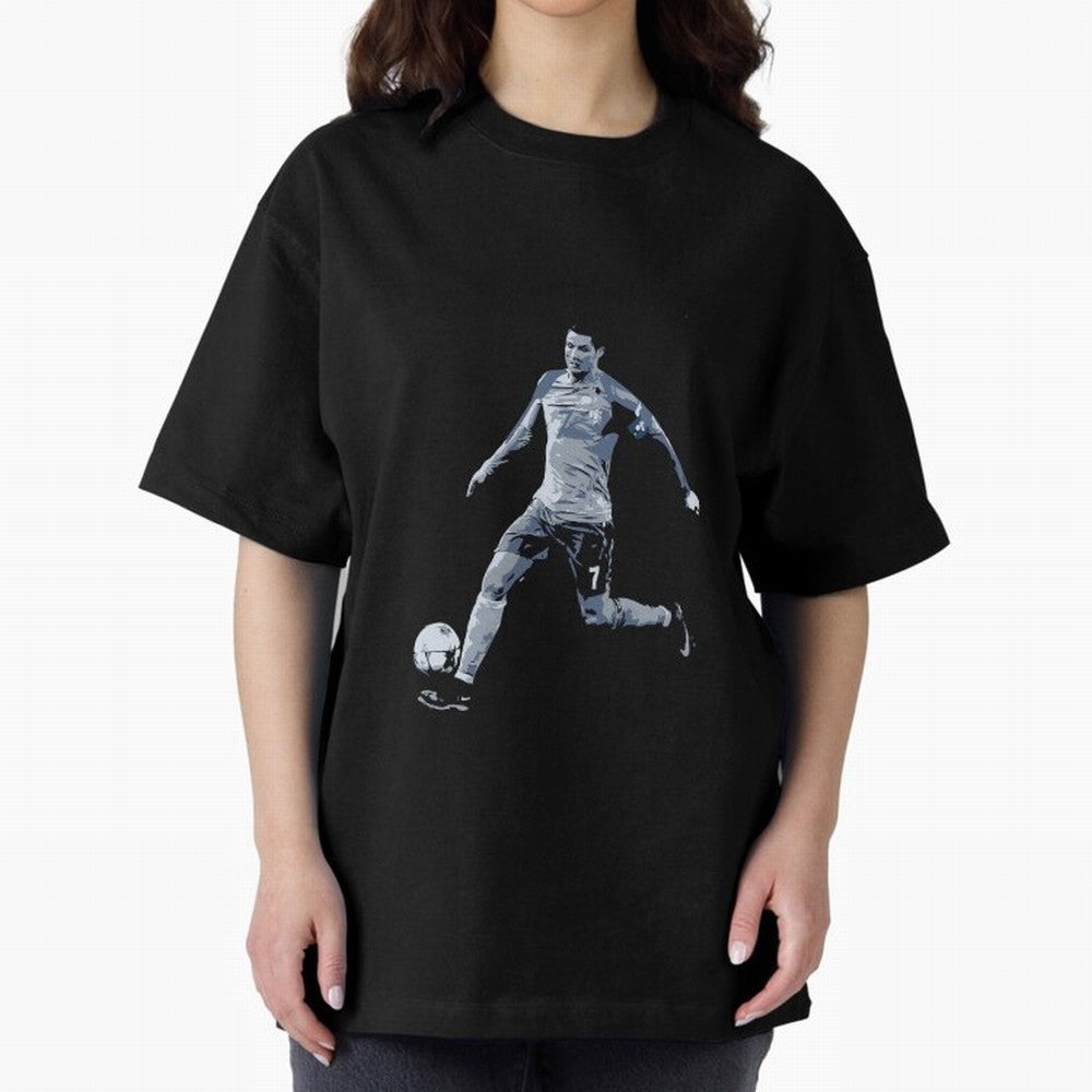 Soccer Football Art, Cristiano Ronaldo Oversized T-Shirt Bring World Football Passion into Match Day Hype around FIFA World Cup 2026 Group Stage, Haaland, France and Portugal, Champion Mindset, Group Stage Buzz, Knockout Tension and Passionate Fan