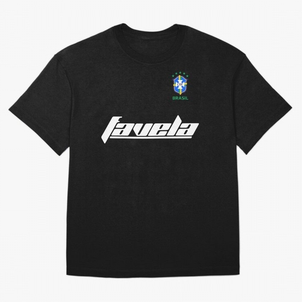 Brasil CBF WorldCup Favela Oversized T-Shirt Support the FIFA World Cup 2026 Journey through Haaland Highlights, Argentina, France and Brazil Pride, Championship Spirit, Famous Goals, Roaring Crowds and International Football Unity; Great for Watch