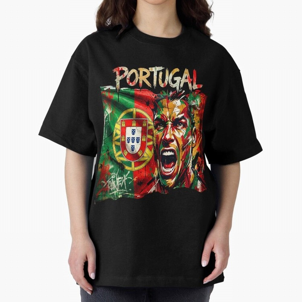 PORTUGAL FOOTBALL TEAM Oversized T-Shirt Bring Bold Fan Energy to FIFA World Cup 2026 USA Canada Mexico Spirit, Driven by Netherlands, CR7 and Messi, Football Passion, Legendary Performances, Festival Vibes and Supporter Community; Perfect for